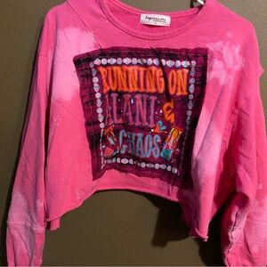 Hand designed cropped long sleeve sweatshirt size small